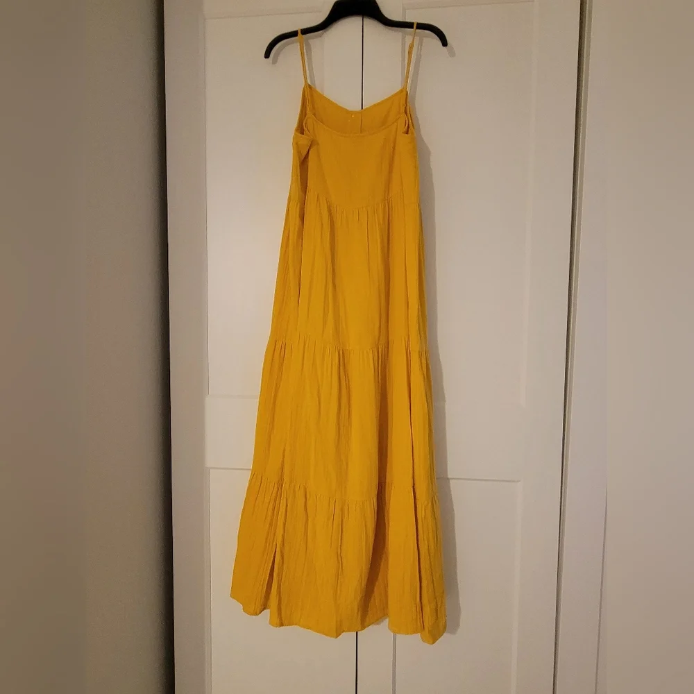 Yellow boho tiered Loft maxi dress - Picture 2 of 4